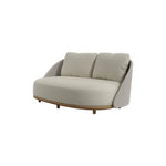 SOLARA Outdoor 2-Seater Lounge Sofa with Premium Fabric Cushion and Teak Wood Frame for Patio Garden Balcony - Beige