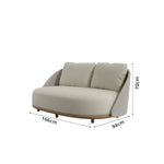 SOLARA Outdoor 2-Seater Lounge Sofa with Premium Fabric Cushion and Teak Wood Frame for Patio Garden Balcony - Beige