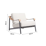 SOLARA Outdoor Lounge Chair with Waterproof Fabric Cushion and High-Density Foam for Patio Garden Balcony Relaxing Space - Beige