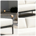 SOLARA Outdoor 3-Seater Lounge Sofa with Waterproof Fabric Cushion and High-Density Foam for Patio Garden Balcony - Beige