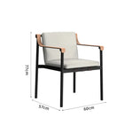 SOLARA Outdoor Armchair with Waterproof Fabric Cushion and High-Density Foam for Patio Garden Balcony Relaxing Space - Beige