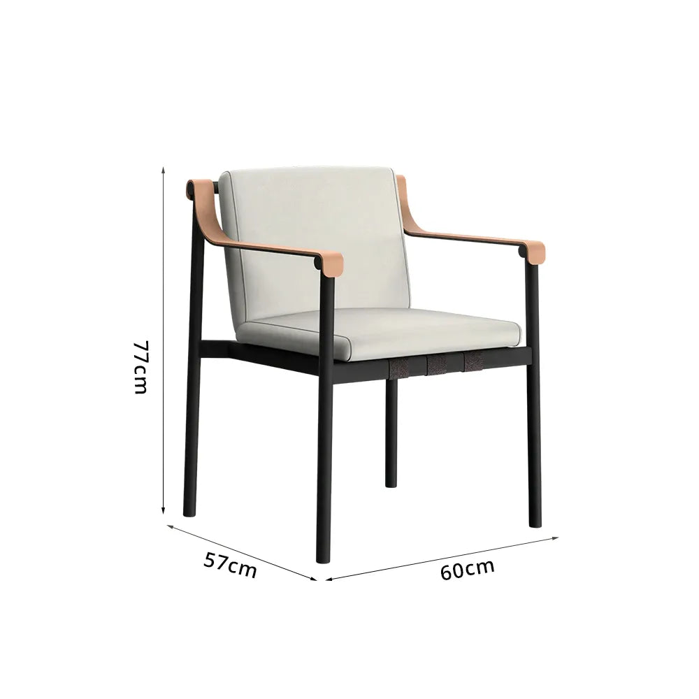 SOLARA Outdoor Armchair with Waterproof Fabric Cushion and High-Density Foam for Patio Garden Balcony Relaxing Space - Beige