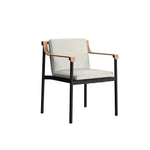 SOLARA Outdoor Armchair with Waterproof Fabric Cushion and High-Density Foam for Patio Garden Balcony Relaxing Space - Beige