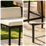 SOLARA Outdoor Bar Stool with Waterproof Fabric Cushion and High-Density Foam Aluminium Frame for Patio Balcony Bar Area - Beige