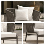 SOLARA Outdoor Wicker Lounge Chair with Cushioned Seat for Patio Garden Balcony Hotel Relaxing Space - Grey
