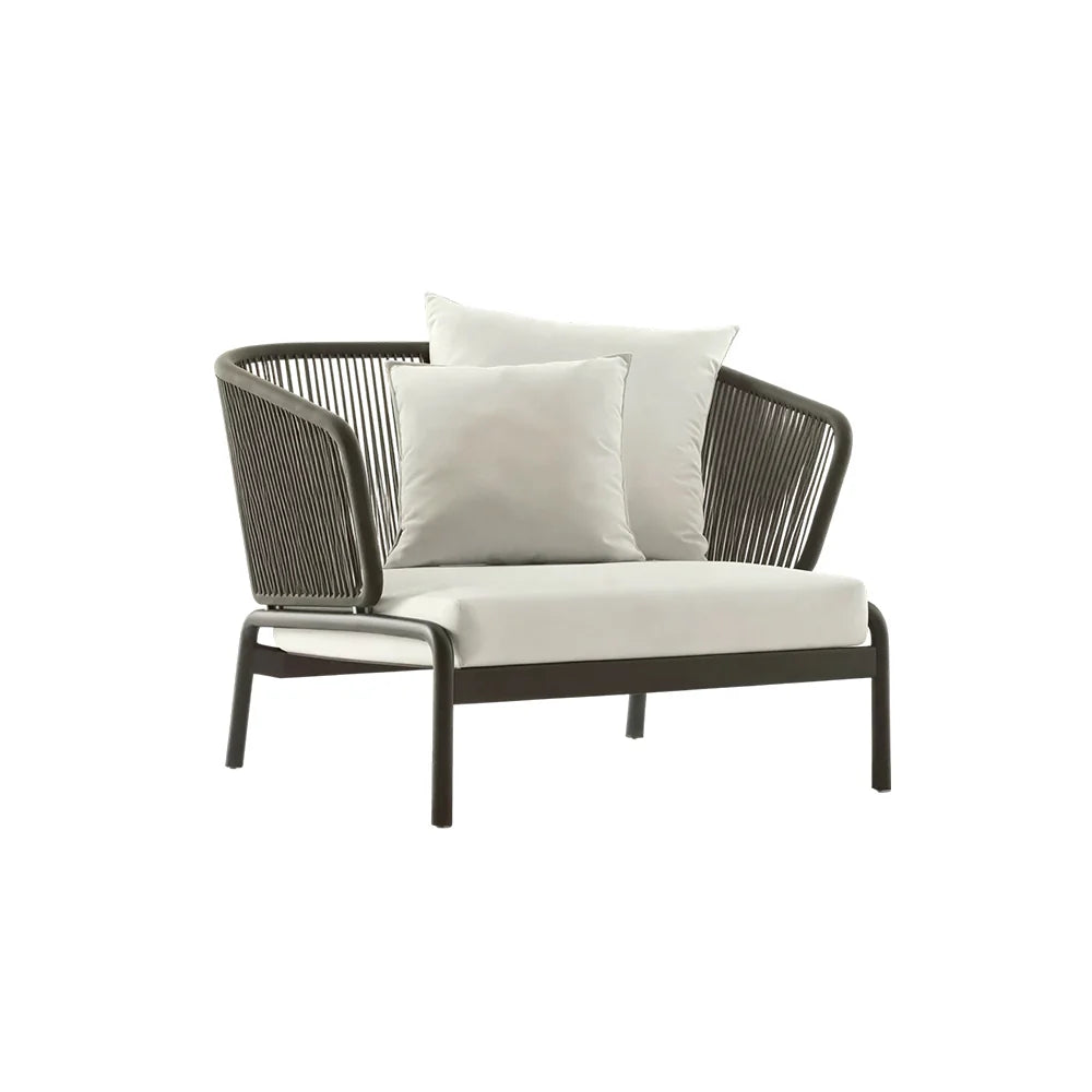 SOLARA Outdoor Wicker Lounge Chair with Cushioned Seat for Patio Garden Balcony Hotel Relaxing Space - Grey