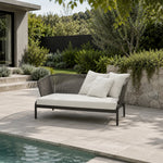 SOLARA Outdoor 2-Seater Wicker Sofa with Cushioned Seat for Patio Garden Balcony Relaxing Space - Grey