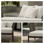 SOLARA Outdoor 2-Seater Wicker Sofa with Cushioned Seat for Patio Garden Balcony Relaxing Space - Grey