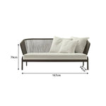 SOLARA Outdoor 2-Seater Wicker Sofa with Cushioned Seat for Patio Garden Balcony Relaxing Space - Grey