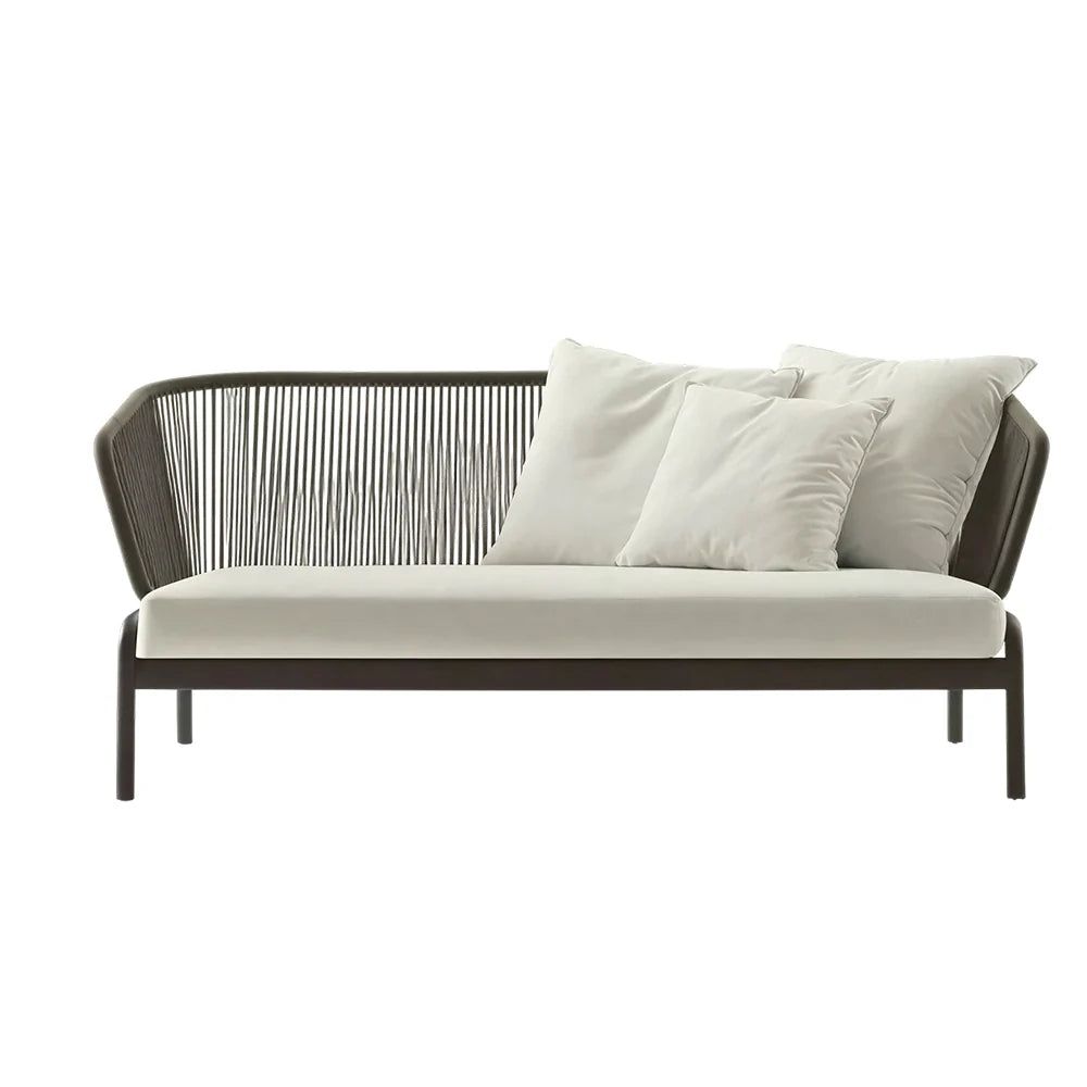 SOLARA Outdoor 2-Seater Wicker Sofa with Cushioned Seat for Patio Garden Balcony Relaxing Space - Grey