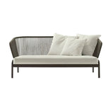 SOLARA Outdoor 2-Seater Wicker Sofa with Cushioned Seat for Patio Garden Balcony Relaxing Space - Grey