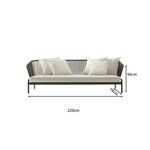 SOLARA Outdoor 3-Seater Wicker Sofa with Cushioned Seat for Patio Garden Balcony Relaxing Space - Grey