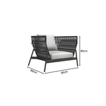 SOLARA Outdoor Wicker Lounge Chair with Cushioned Seat and Aluminium Frame for Patio Garden Balcony Relaxing Space - Black
