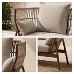 SOLARA Outdoor 2-Seater Wicker Sofa with Cushioned Seat and Back Pillows for Patio Garden Balcony Relaxing Space - Grey