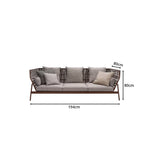 SOLARA Outdoor 3-Seater Wicker Sofa with Cushioned Seat for Patio Garden Balcony Relaxing Space - Grey