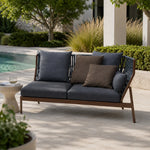SOLARA Outdoor Right Corner Wicker Sofa with Cushioned Seats for Patio Garden Balcony Relaxing Space - Grey