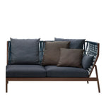 SOLARA Outdoor Right Corner Wicker Sofa with Cushioned Seats for Patio Garden Balcony Relaxing Space - Grey