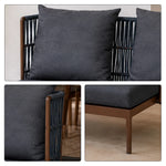 SOLARA Outdoor Modular Wicker Sofa Middle Seat with Cushioned Backrest for Patio Garden Balcony Relaxing Space - Grey