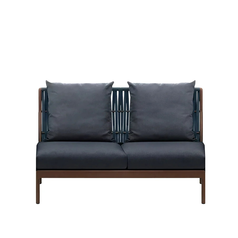 SOLARA Outdoor Modular Wicker Sofa Middle Seat with Cushioned Backrest for Patio Garden Balcony Relaxing Space - Grey