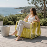 SOLARA Outdoor Lounge Chair with Full Aluminium Frame for Patio Garden Balcony Hotel Relaxing Space - Lemon Yellow