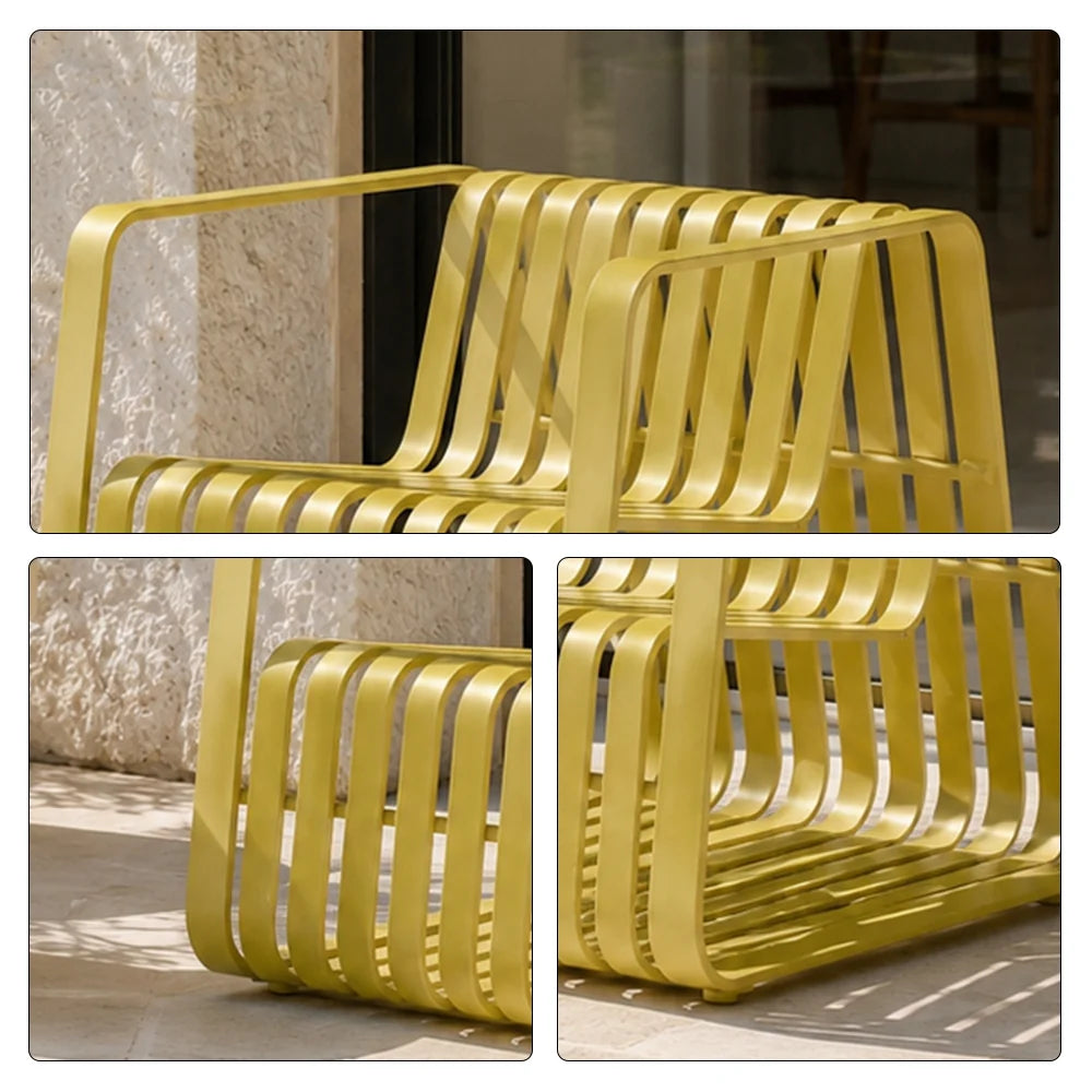 SOLARA Outdoor Lounge Chair with Full Aluminium Frame for Patio Garden Balcony Hotel Relaxing Space - Lemon Yellow