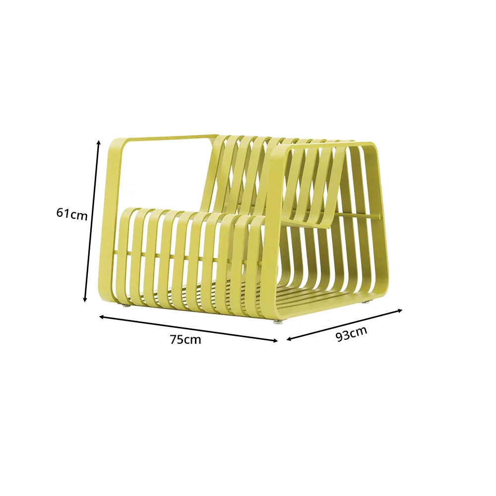 SOLARA Outdoor Lounge Chair with Full Aluminium Frame for Patio Garden Balcony Hotel Relaxing Space - Lemon Yellow