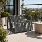 SOLARA Outdoor Lounge Chair with Full Aluminium Frame for Patio Garden Balcony Hotel Relaxing Space - Grey