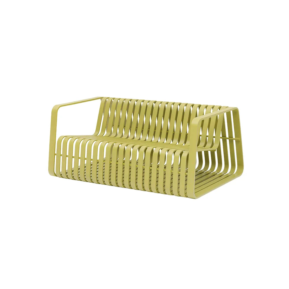 SOLARA Outdoor 2-Seater Sofa with Full Aluminium Frame for Patio Garden Balcony Hotel Relaxing Space - Lemon Yellow