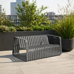 SOLARA Outdoor 2-Seater Sofa with Full Aluminium Frame for Patio Garden Balcony Hotel Relaxing Space - Grey