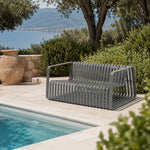 SOLARA Outdoor 2-Seater Sofa with Full Aluminium Frame for Patio Garden Balcony Hotel Relaxing Space - Grey