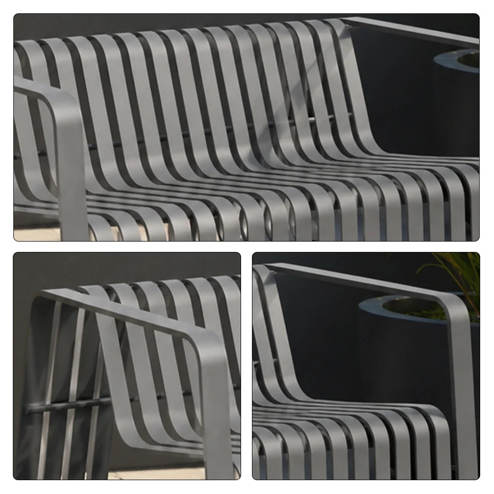 SOLARA Outdoor 2-Seater Sofa with Full Aluminium Frame for Patio Garden Balcony Hotel Relaxing Space - Grey