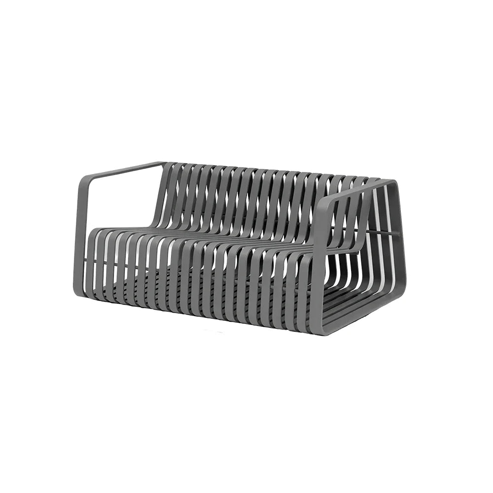 SOLARA Outdoor 2-Seater Sofa with Full Aluminium Frame for Patio Garden Balcony Hotel Relaxing Space - Grey