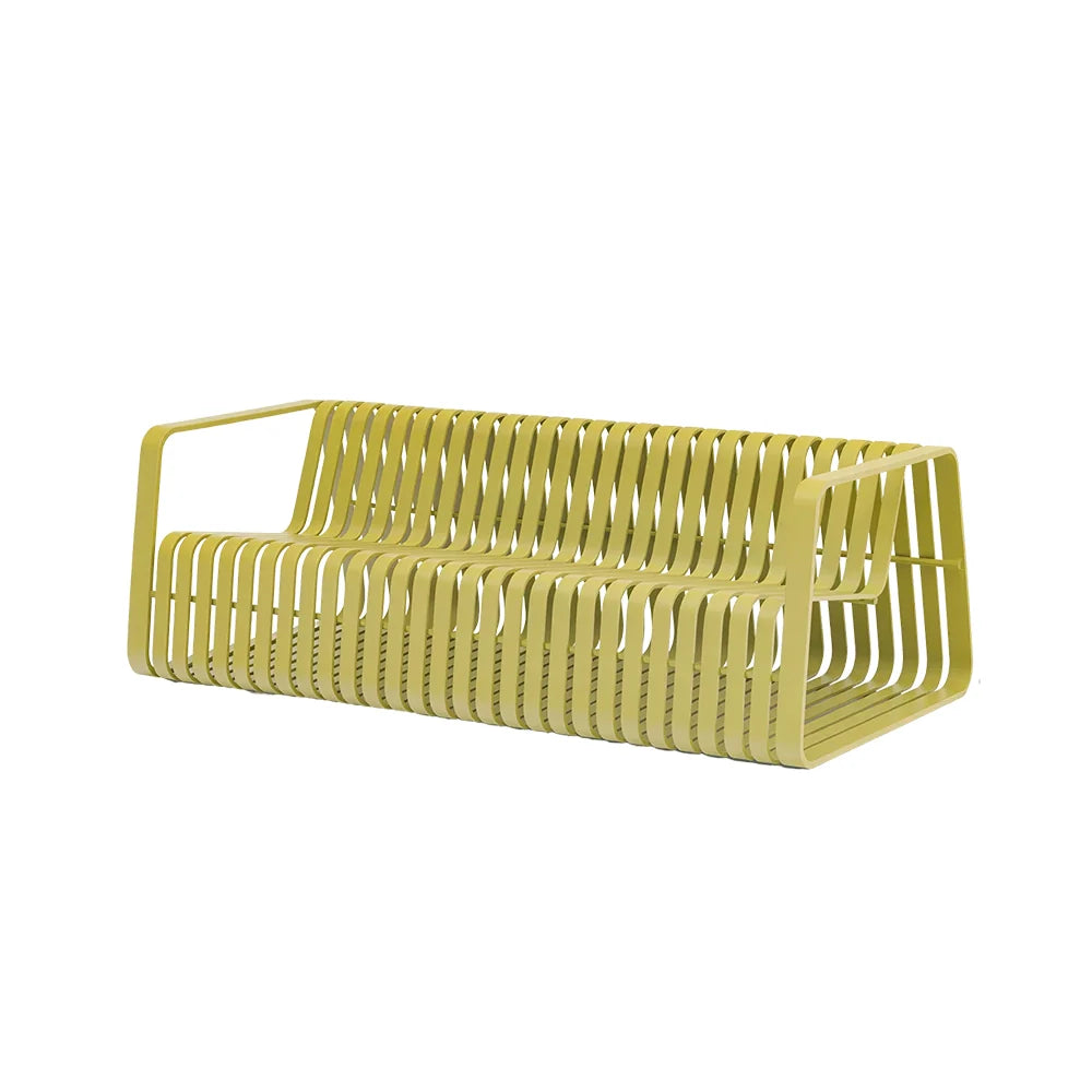 SOLARA Outdoor 3-Seater Sofa with Full Aluminium Frame for Patio Garden Balcony Hotel Relaxing Space - Lemon Yellow