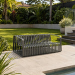 SOLARA Outdoor 3-Seater Sofa with Full Aluminium Frame for Patio Garden Balcony Hotel Relaxing Space - Grey