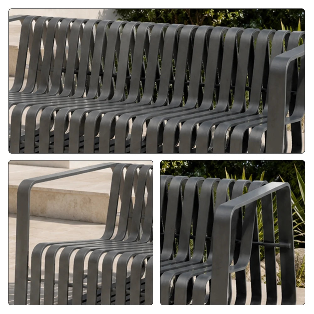 SOLARA Outdoor 3-Seater Sofa with Full Aluminium Frame for Patio Garden Balcony Hotel Relaxing Space - Grey