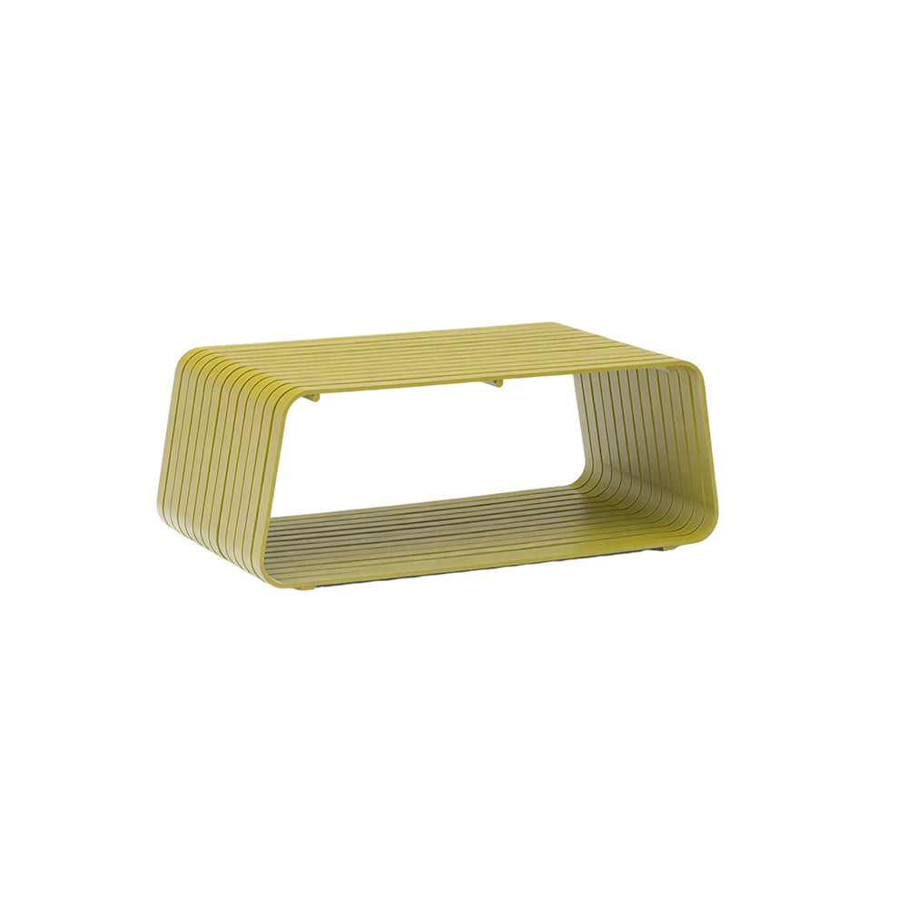 SOLARA Outdoor Coffee Table with Full Aluminium Frame Modern Patio Garden Balcony Furniture 110cm - Lemon Yellow