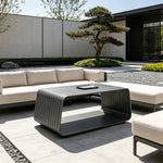 SOLARA Outdoor Coffee Table with Full Aluminium Frame Modern Patio Garden Balcony Furniture 110cm - Grey