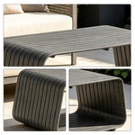 SOLARA Outdoor Coffee Table with Full Aluminium Frame Modern Patio Garden Balcony Furniture 110cm - Grey