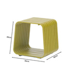 SOLARA Outdoor Side Table with Full Aluminium Frame Modern Patio Garden Balcony Furniture 46cm - Lemon Yellow