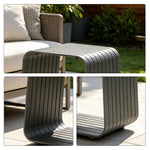 SOLARA Outdoor Side Table with Full Aluminium Frame Modern Patio Garden Balcony Furniture 46cm - Grey
