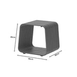 SOLARA Outdoor Side Table with Full Aluminium Frame Modern Patio Garden Balcony Furniture 46cm - Grey