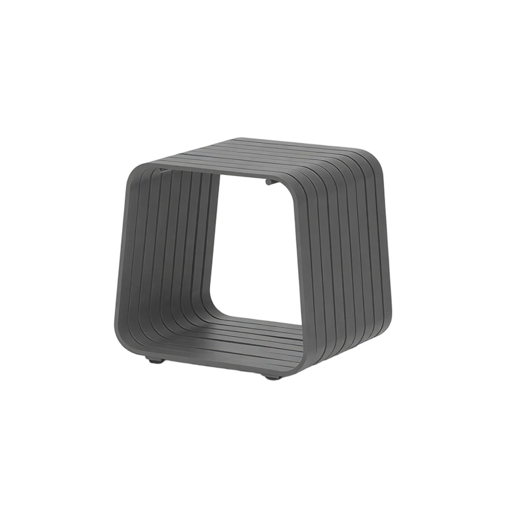 SOLARA Outdoor Side Table with Full Aluminium Frame Modern Patio Garden Balcony Furniture 46cm - Grey