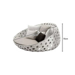 SOLARA Outdoor Round Daybed with PE Rattan Metal Frame 120cm 6 Cushions High Density Foam Patio Poolside Furniture - Grey