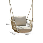 SOLARA Outdoor Swing Chair with Aluminium Frame, Olefin Rope & Canopy for Patio, Balcony and Garden - White