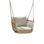 SOLARA Outdoor Swing Chair with Aluminium Frame, Olefin Rope & Canopy for Patio, Balcony and Garden - White