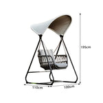 SOLARA Outdoor Swing Chair with Aluminium Frame, Olefin Rope & Canopy for Patio, Balcony and Garden - Grey