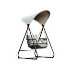 SOLARA Outdoor Swing Chair with Aluminium Frame, Olefin Rope & Canopy for Patio, Balcony and Garden - Grey