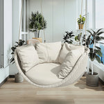 SOLARA Single Seater Swing Chair with Weather-Resistant Cushions & Stable Frame for Outdoor Relaxation - White