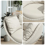 SOLARA Single Seater Swing Chair with Weather-Resistant Cushions & Stable Frame for Outdoor Relaxation - White