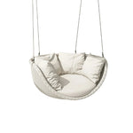 SOLARA Single Seater Swing Chair with Weather-Resistant Cushions & Stable Frame for Outdoor Relaxation - White